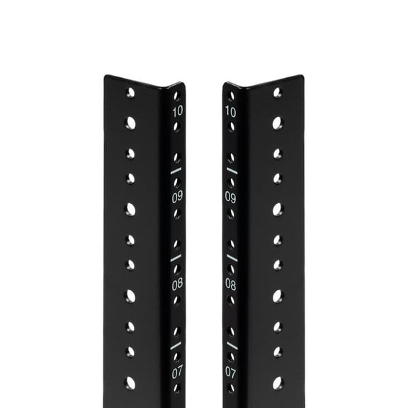 NavePoint 10U Vertical Rack Rail Pair DIY Kit with Hardware, Black
