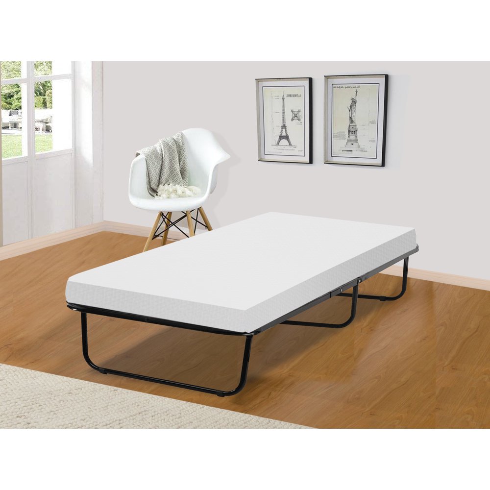 WAYTON, 4Inch Portable Folding Guest Bed Frame with Foam Mattress, 31