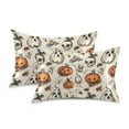 thumbnail image 2 of JSTEL Halloween Pumpkin Skull Satin Pillowcase Standard Size Pillow Cases Envelope Closure Bed Pillow Cover, 20 x 26 inch, 2 of 9