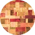 thumbnail image 1 of Ahgly Company Indoor Round Patchwork Orange Transitional Area Rugs, 5' Round, 1 of 1
