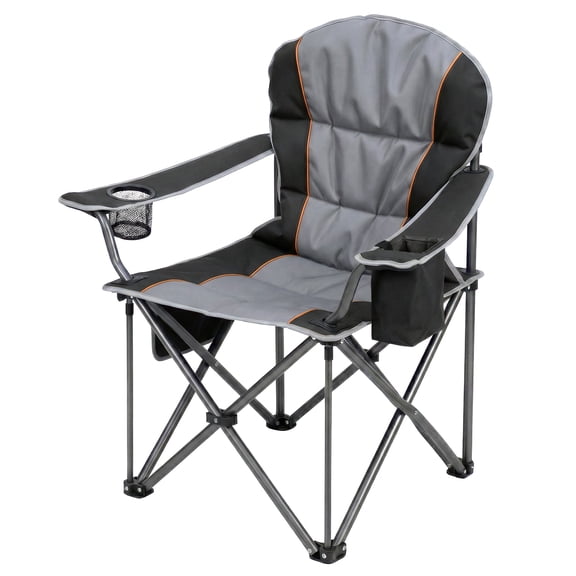 Alvantor Oversized Camping Folding Chair Heavy Duty 500lbs Capacity, Cup Holder & Cooler Bag, Portable for Outdoor(Blue Gray/Black Gray)
