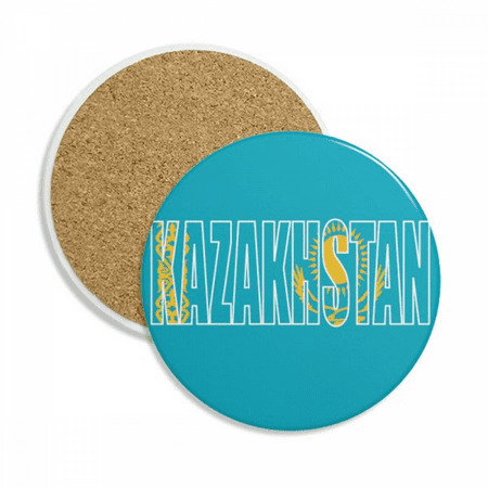 

Kazakhstan Country Flag Name Coaster Cup Mug Tabletop Protection Absorbent Stone