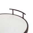 thumbnail image 5 of Kate and Laurel Marbury Modern Round Marble Tray, 14 Inch Diameter, Bronze, Decorative White Marble Tray for Display and Storage, 5 of 8
