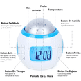thumbnail image 5 of Reloj Despertador Con Proyección De Estrellas Para Niños Blanco detalles azul, 5 of 5