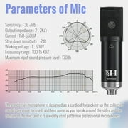 Podcast Equipment Bundle, BAOKALER 48V XLR Large Diaphragm Condenser Microphone with Live Sound Card, Condenser Microphone Bundle for Studio Recording & Broadcasting