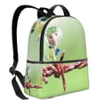 thumbnail image 2 of Lsque Pikmin Pattern Backpack – School Travel Canvas Daypack with Ergonomic Padded Straps, Multiple Compartments & Leather Handle, 2 of 5