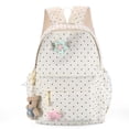 thumbnail image 7 of SGMVNU Polka Dots Backpack Large Capacity Lightweight Multi Compartments Bookbag for Elementary Middle High School Students, White, 7 of 7