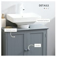 thumbnail image 6 of Under Sink Bathroom Cabinet with 2 Doors and Shelf, Pedestal Sink Bathroom Vanity Cabinet, Gray Gray + MDF, 6 of 9