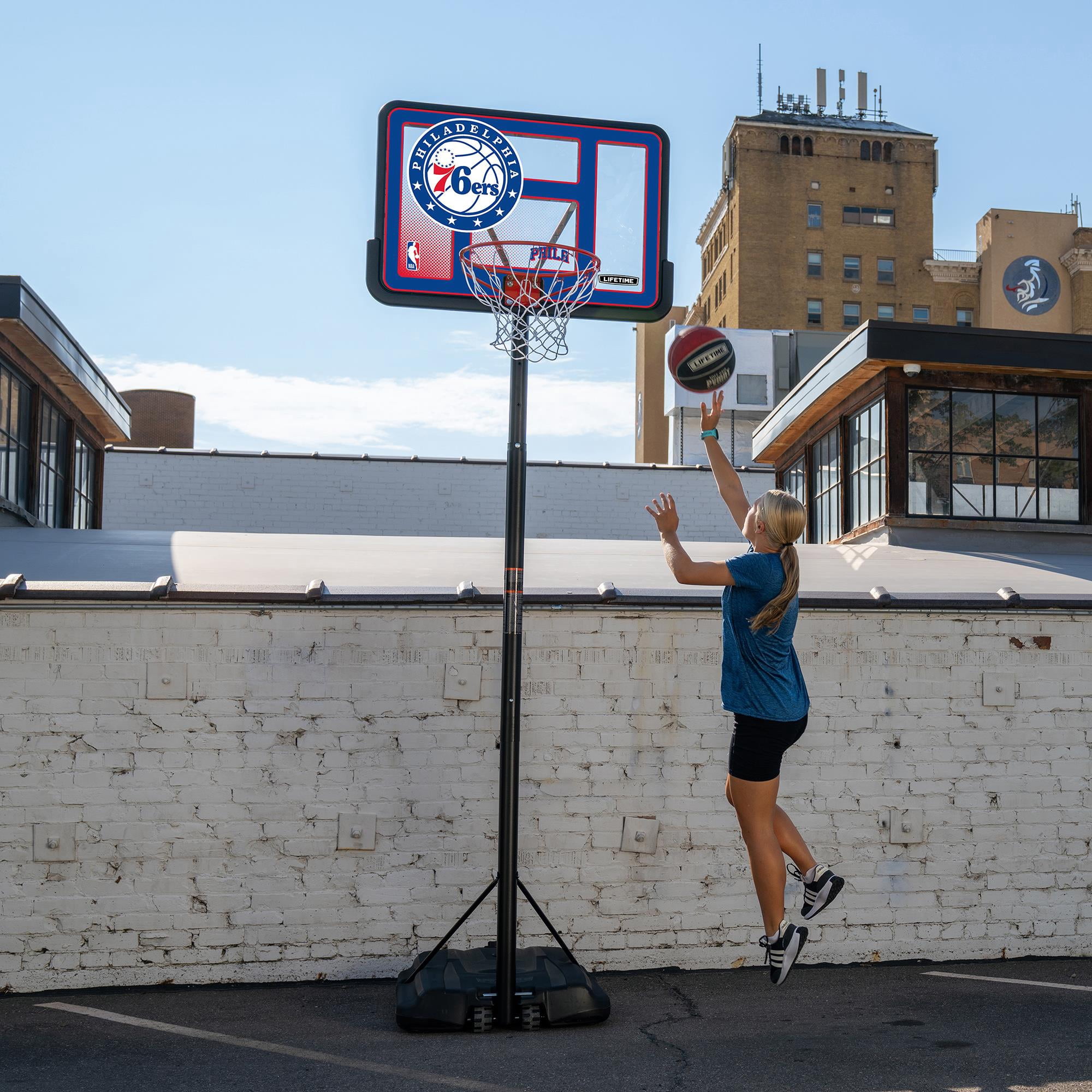 Lifetime NBA Philadelphia 76ers 44" Portable Basketball Hoop with Wheels - 7.5 to 10 Ft Adjustable Height