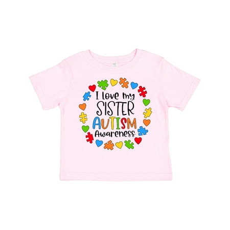 

Inktastic I Love My Sister Autism Awareness Gift Toddler Boy or Toddler Girl T-Shirt