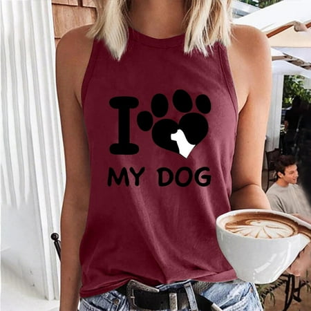 

Juebong Dog Paws Footprint Tank Top Women Sleeveless Summer Funny Workout Tops Cute Dogs Lover Vest Dog Friends Tee Tops Casual Vacation Shirt Comfy Soft Mom Shirt Tanks