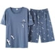 thumbnail image 5 of Pijamas nuevos, conjunto de ropa de descanso para hombre, conjunto de ropa de descanso informal sencilla y holgada de manga corta para jóvenes de verano, pijamas para niños de talla grande, 5 of 5
