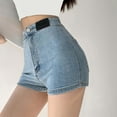 thumbnail image 2 of Ripped Jeans Shorts for Women Summer Casual Elastic High Waisted Slim Sexy Denim Pants Tight Fit Jean Flowy Shorts S-2XL, 2 of 5