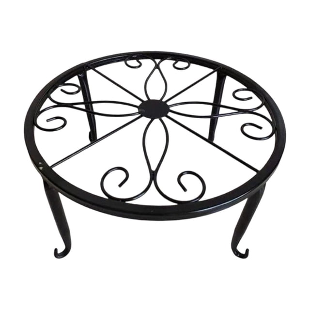 Single-Tier Wrought Iron Plant Stand Floor Standing Flower Pot Rack for Home Decor Balcony