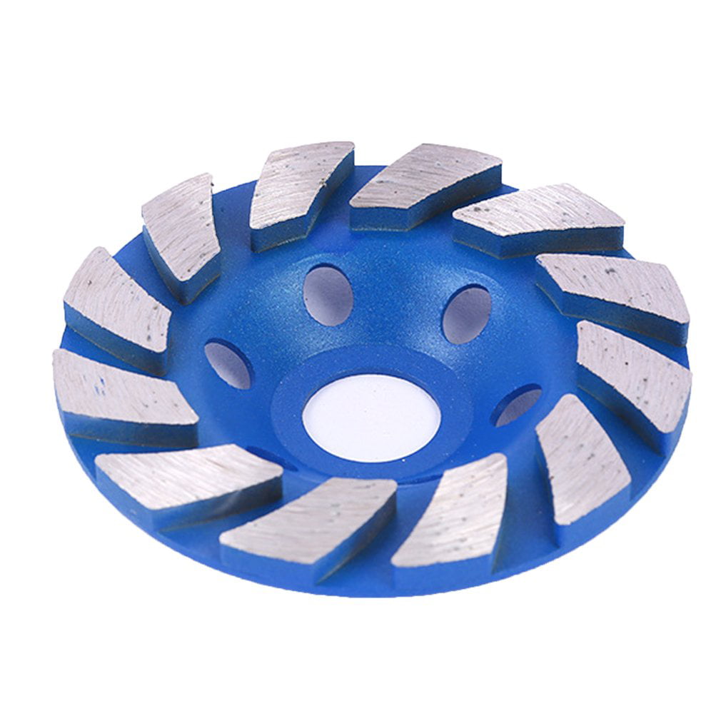 4 Diamond Cup Grinding Wheel 2-Pack Blue 2Pcs 12-Segment Heavy Duty Turbo Row Concrete Grinding Wheel Angle Grinder Disc for Granite Stone Marble Masonry Concrete