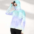 thumbnail image 2 of YUGYXL Womens Long Sleeve Sun Protection Shirts UPF 50 Rash Guards Cooling Hoodies with Mask Summer Long Sleeve Fishing Blouse M C Multicolor, 2 of 7