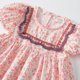 thumbnail image 4 of Vestido de verano de manga abullonada para niña, vestido de princesa con cuello cuadrado y encaje floral, vestido de manga corta para niña, 4 of 5