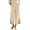 Beige, variant on Utoimkio Women's Cropped Pants Linen Elastic Waist Floral Embroidery Capri Trousers with Side Pockets for Summer Beach Daily Walk