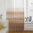 thumbnail image 6 of Brown White Ombre Sheer Curtains 54 Inches Long, Vintage Farmhouse Abstract Striped Light Filering Curtains, Breathable Simi Curtain Privacy Drapes for Kitchen Bathroom Small Window Treatment, 6 of 9