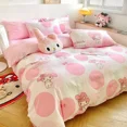 thumbnail image 2 of Kuromi My melody juego de tres piezas de algodón puro Sanrio cómoda sábana suave funda nórdica dibujos animados de anime ropa de cama de corazón femenino, 2 of 5