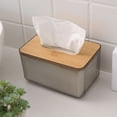 thumbnail image 4 of Cubierta de Caja de Tejido de Madera, Creativo de Gran Capacidad Moderno Titular de Cajas de Tejido Transparente Elegante Para Encimera, 4 of 7