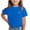 Dark Blue, variant on PIWHJQK Girls'Short Sleeve T Shirts Casual Comfortable Tees Boys Girls Solid Short Sleeve Crew Neck Top With Rhinestone Print Summer Tops