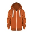 thumbnail image 3 of Girl Hoodie Fall Winter 7-8 Years Sweatshirt Color Solid Zip Jackets Long Hoodie Top Sleeve Up Girls Kids Boys Coat&jacket Girls Tops ,Orange, 3 of 5