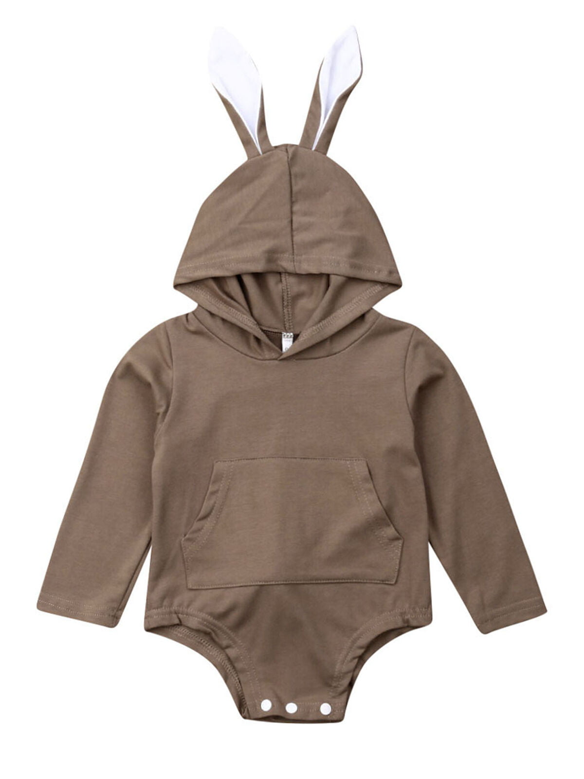 Infant Baby Boy Girl Rabbit Ears Hooded Romper Jumpsuit Outfits Bunny Clothes 
