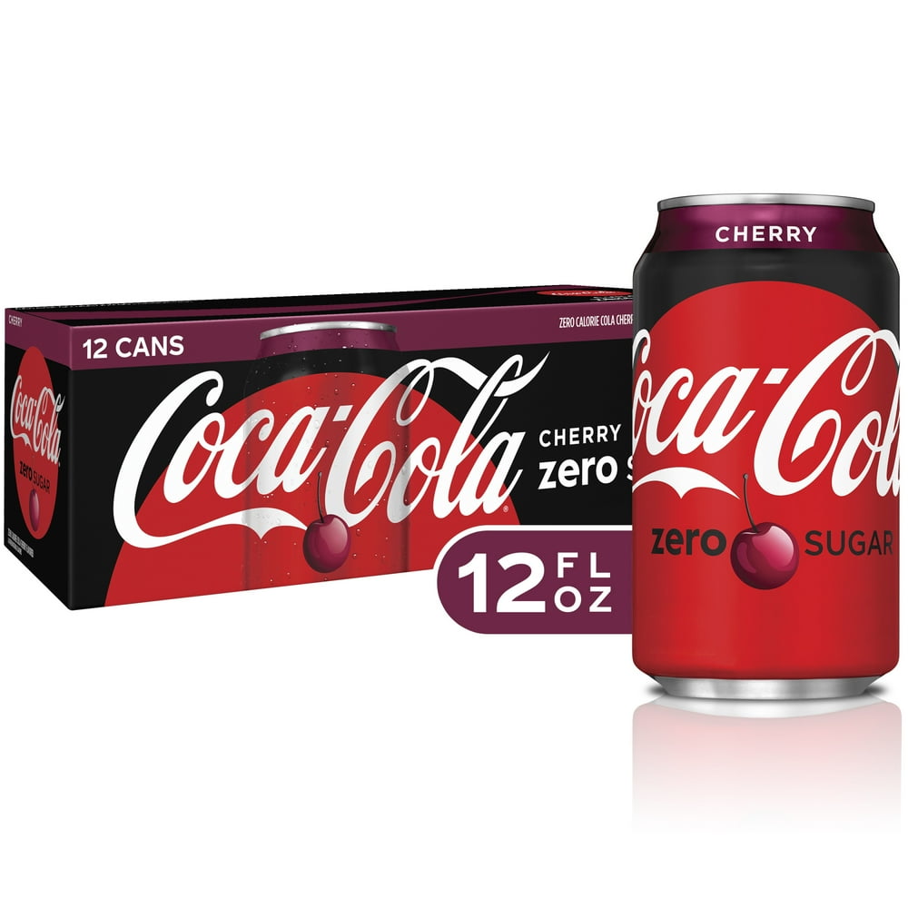 CocaCola Zero Cherry Diet Soda Soft Drink, 12 fl oz, 12 Pack Walmart
