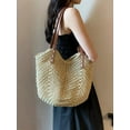 thumbnail image 6 of Straw Bag for Women Summer Beach Bag Soft Woven Tote Bag Large Rattan Shoulder Bag for Vacation, 6 of 8
