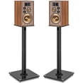 thumbnail image 1 of Soportes de altavoz de suelo YOMT Universal de 28 pulgadas para 10 kg, color negro, 1 of 7