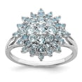 thumbnail image 3 of 925 Sterling Silver Rhodium Aquamarine Ring Size 9, 3 of 6
