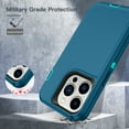 thumbnail image 4 of I-HONVA Compatible with iPhone 13 Pro Max Case,3-Layer Military Grade Drop Protection Anti-Slip Bumper Rugged Shockproof Dustproof Protection 6.7 inch Phone Case,Green Teal, 4 of 7