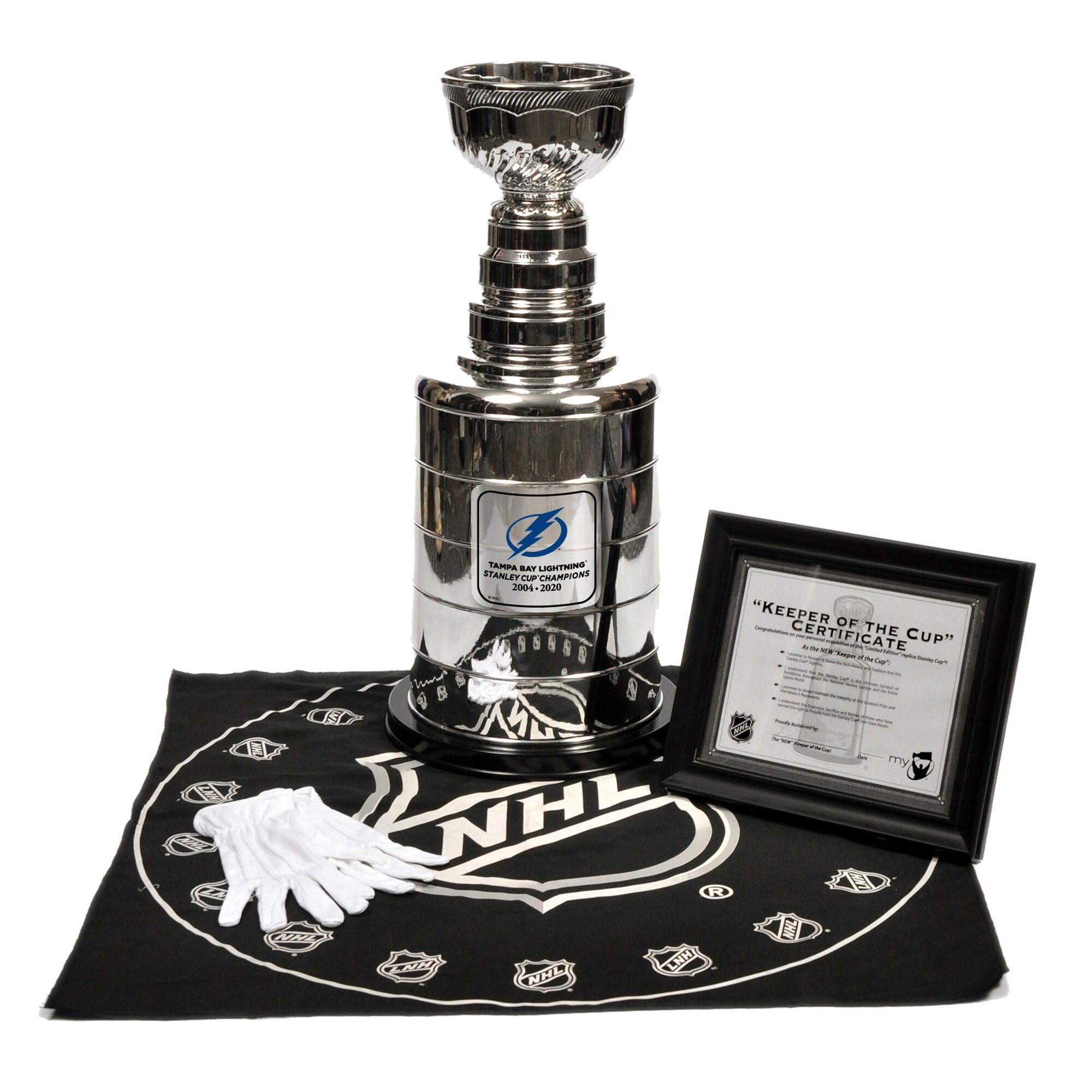 The Sports Vault Tampa Bay Lightning 2020 NHL Mini 3 Stanley Cup Champions Replica Trophy