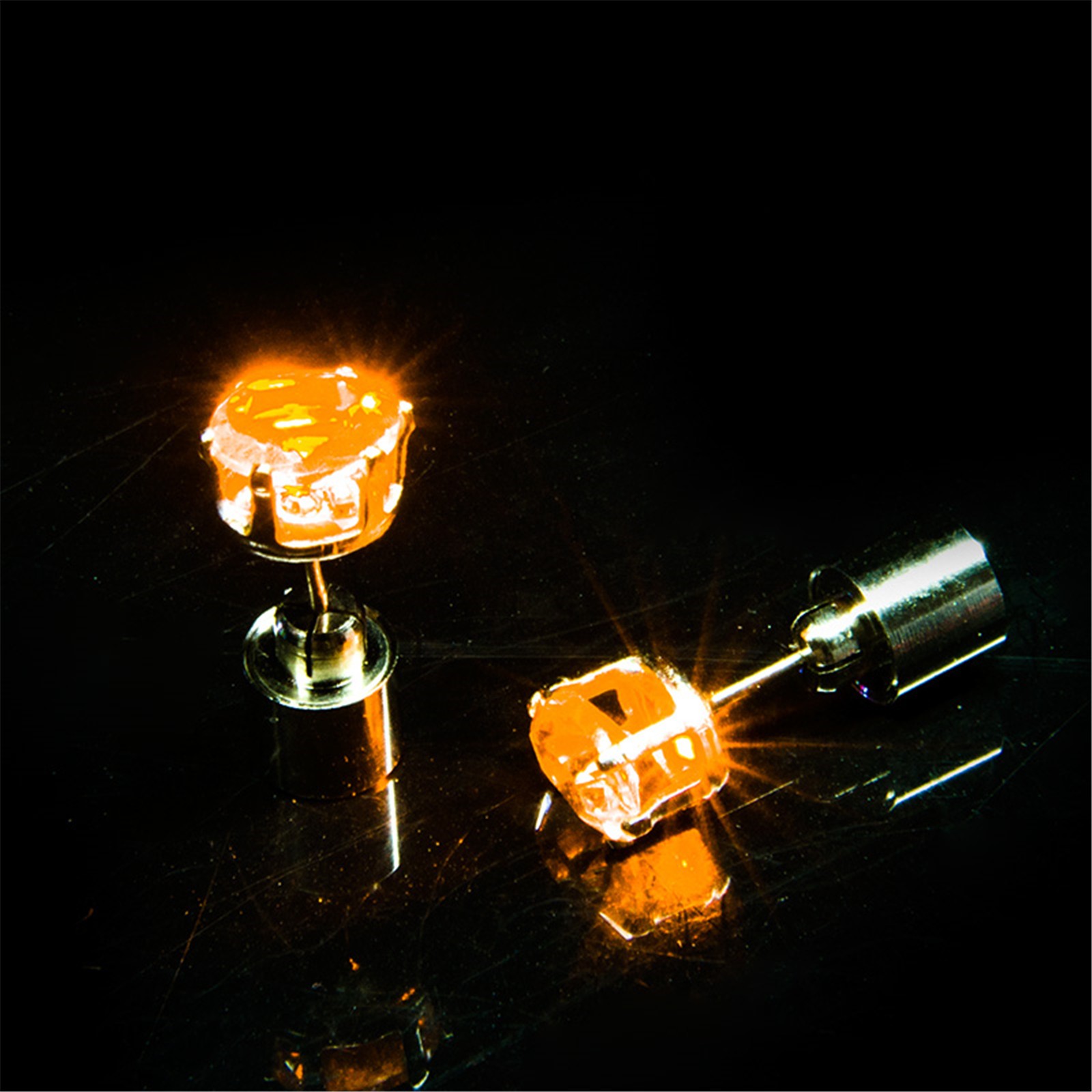 ONHUON 1 Pairs LED Earrings Glowing Light Up Diamond Ear Drop Pendant Stud Stainless Multi-Color For Party Festival - image 1 of 4