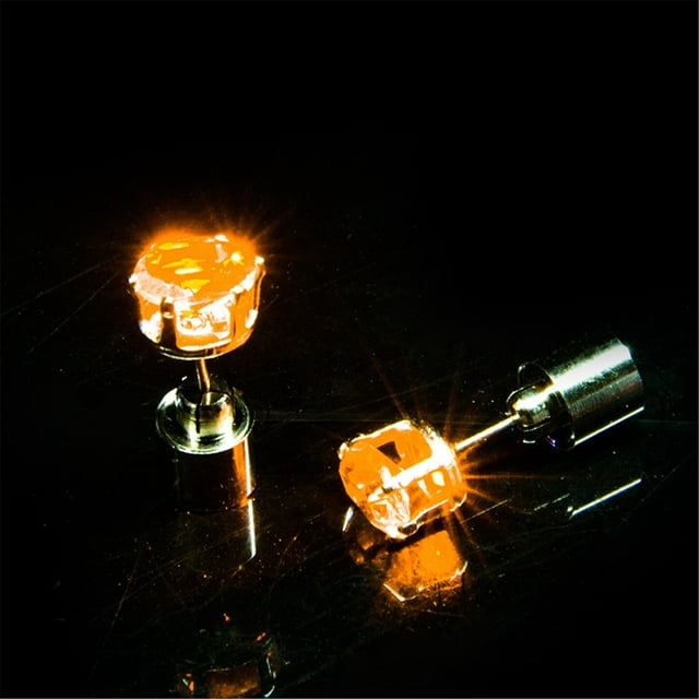 ONHUON 1 Pairs LED Earrings Glowing Light Up Diamond Ear Drop Pendant Stud Stainless Multi-Color For Party Festival