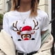 thumbnail image 4 of Camiseta de Reno de Navidad para mujer, ropa de talla grande, Camisetas estampadas blancas 2021, 4 of 5