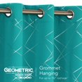 thumbnail image 2 of Cortinas opacas Deconovo con estampado geométrico de líneas, aislantes térmicos, con ojales, color turquesa/línea geométrica, 132 x 160 cm, para el hogar, 2 of 8