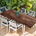 thumbnail image 2 of Retro Wood Grain Table Cloths for 8 Foot Rectangle Tables, Rustic Farmhouse Wooden Board Brown Patio Waterproof Elastic Fitted Tablecloths, Washable Rectangular Table Cover for Camping, 2 of 8