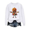 thumbnail image 2 of Jsaierl Women's Halloween Sweatshirts Spooky Pumpkin Ghost Print Sweatshirt Classic Crewneck T-shirt Long Sleeve Dressy Casual Pullover Tops Halloween Costumes, 2 of 4