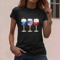 thumbnail image 5 of Women's 4th of July Graphic Tees Patriotic American Flag Wine Glass Shirts Casual Short Sleeve Summer Tops Independence Day Vacation Novelty Clothing, 5 of 5