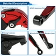 thumbnail image 4 of Palanca de freno y embrague corta larga para Kawasaki ER-5 2004-2005, palanca de manillar de motocicleta ajustable, aleación de aluminio, mango rojo con extremo negro, 4 of 6