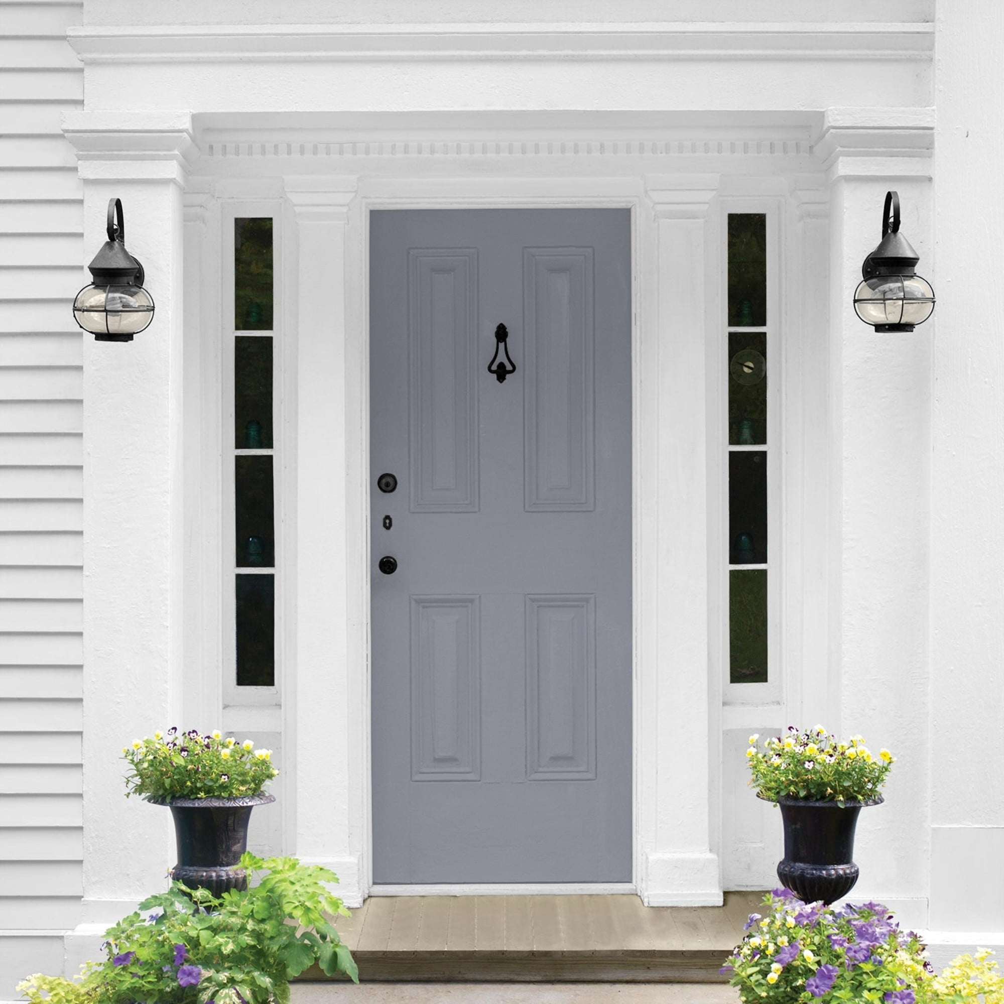 Glidden One Coat Flannel Pajamas / Grey Semi-Gloss Exterior Paint with Primer, 5 Gallon