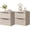 Light Grey, variant on SICOTAS Fluted 2 Drawer Nightstands for Bedroom, Modern Wooden Bedside Tables with Drawers & Black Handles, Grey