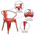 thumbnail image 5 of Emma + Oliver Commercial Grade Red Metal Indoor-Outdoor Chair with Arms, 5 of 12
