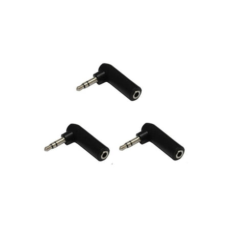 1 8 Right Angle Adapter Audio2000's ACC3149P3 3.5mm Stereo Female to 3.5mm Stereo Male Right Angle Adapter (3 Pack) ()