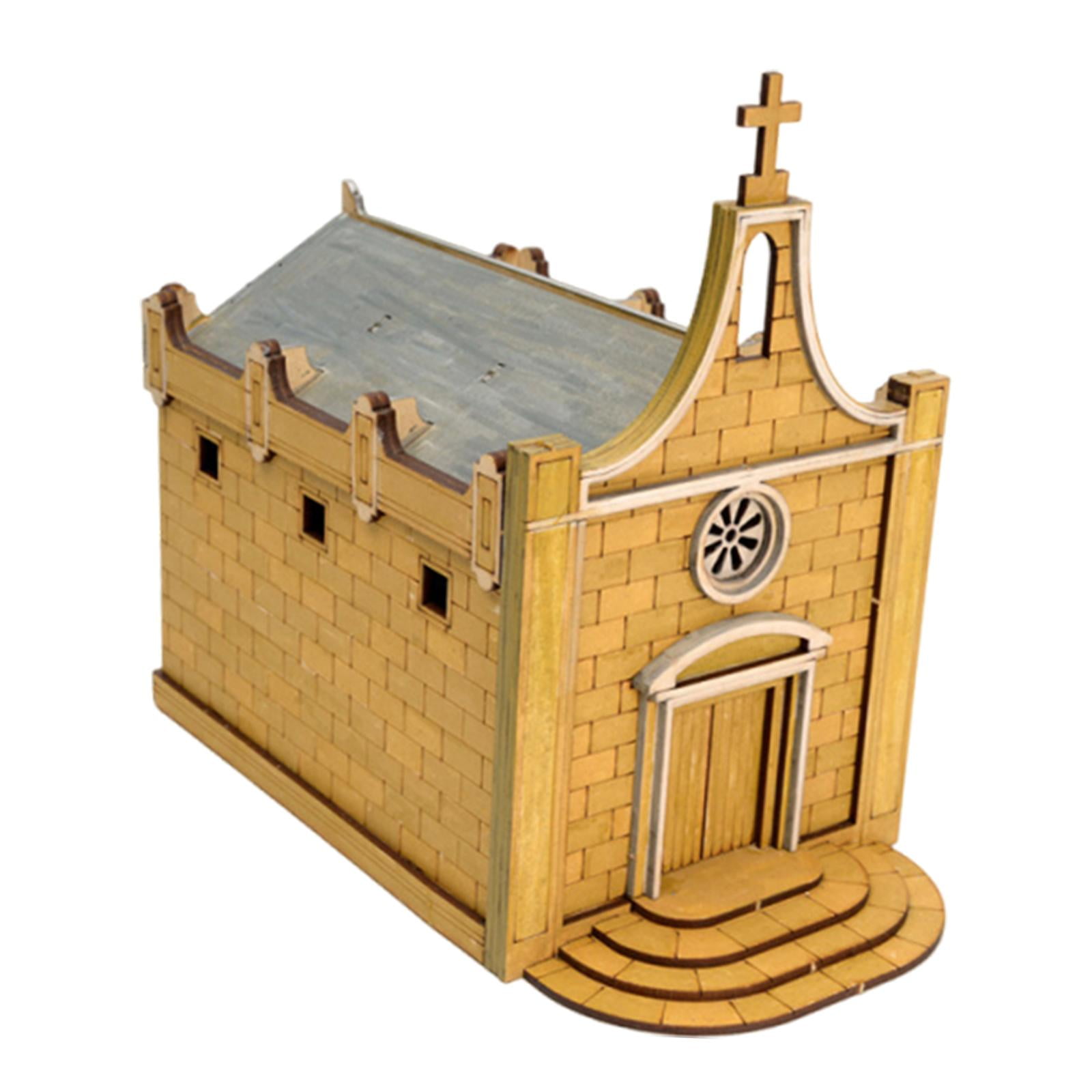 Architecture Model House Building Kit Wood Construction for Model Enthusiasts DIY Micro Landscape Display