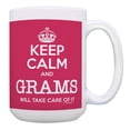 thumbnail image 1 of ThisWear Grams Grandma Gift Keep Calm and Grams Will Take Care of It Mug 15oz Coffee Mug Pink, 1 of 4