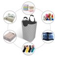 thumbnail image 4 of Sikiie Gray Plaid Square Laundry Bag Large Collapsible Dirty Clothes Bags With Handles Waterproof Essentials Storage For College Dorm, Family, 4 of 5