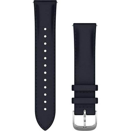 Garmin Quick Release Bands (20 mm), Navy Italian Leather with Silver Hardware